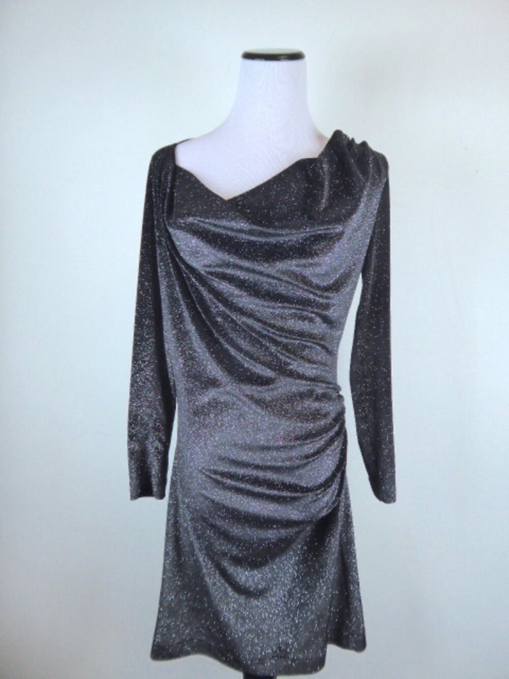 New VIVIENNE WESTWOOD VELVET GLITTER DRESS Italy ruched wiggle M